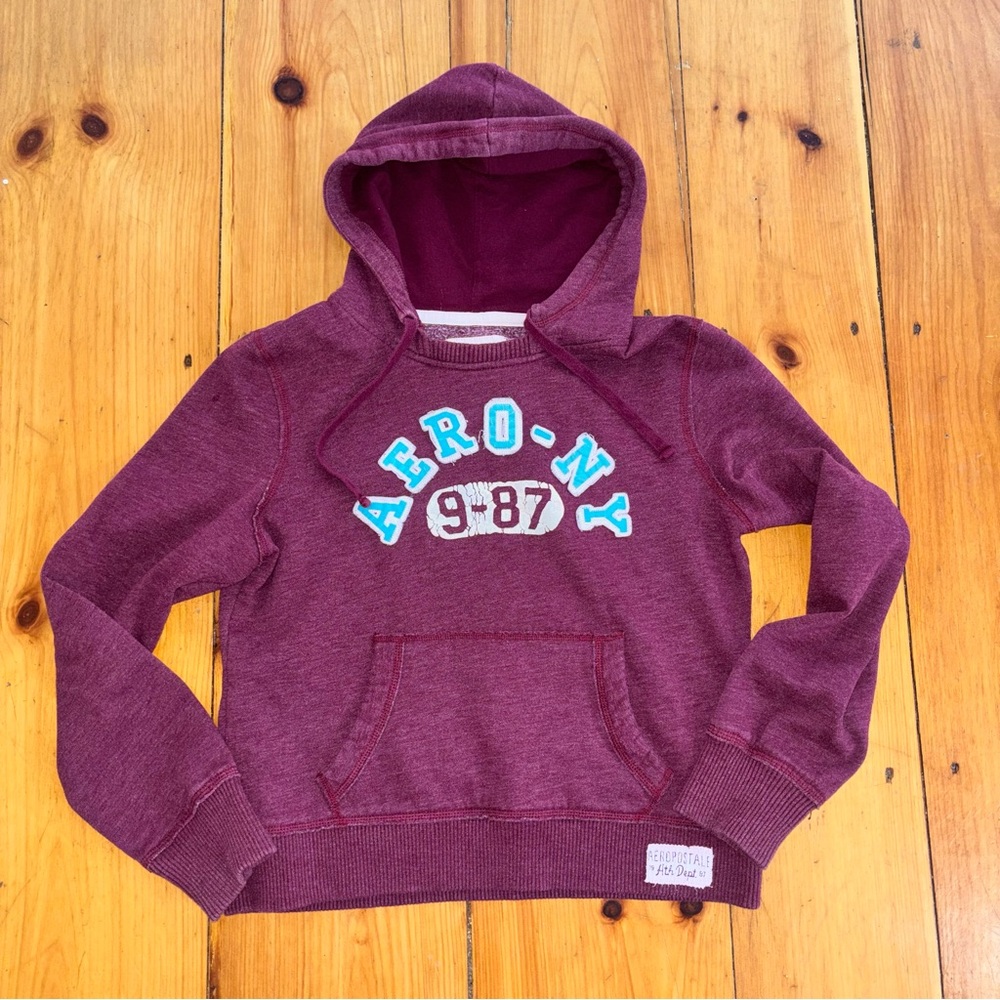 Aeropostale Maroon 1987 Logo Hoodie Women’s XL